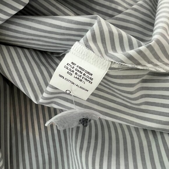 Silvia Tcherassi gray white unique long sleeve stripped shirt size L - Picture 7 of 8